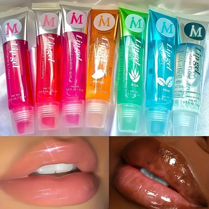 6-piece set of fruit flavored lip gloss vitamin E transparent lip gloss lip oil ing lip wrinkles product 241031