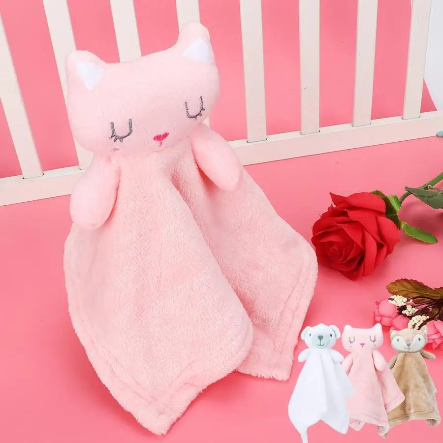Baby Towel Infant Animal Soothe Appease Towel Soft Soothe Towel Cat Bear Fox Stuffed Comforting Toys Gift