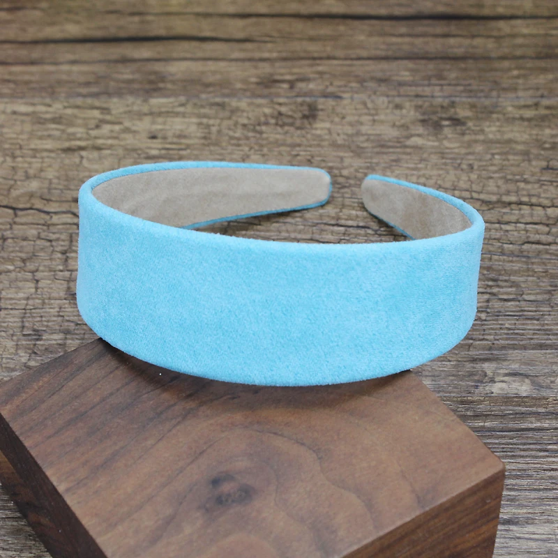 Cute DIY Designer Hair Accessories 40mm Blue Green Wide Hairbands Velvet Headbands For Women Girls