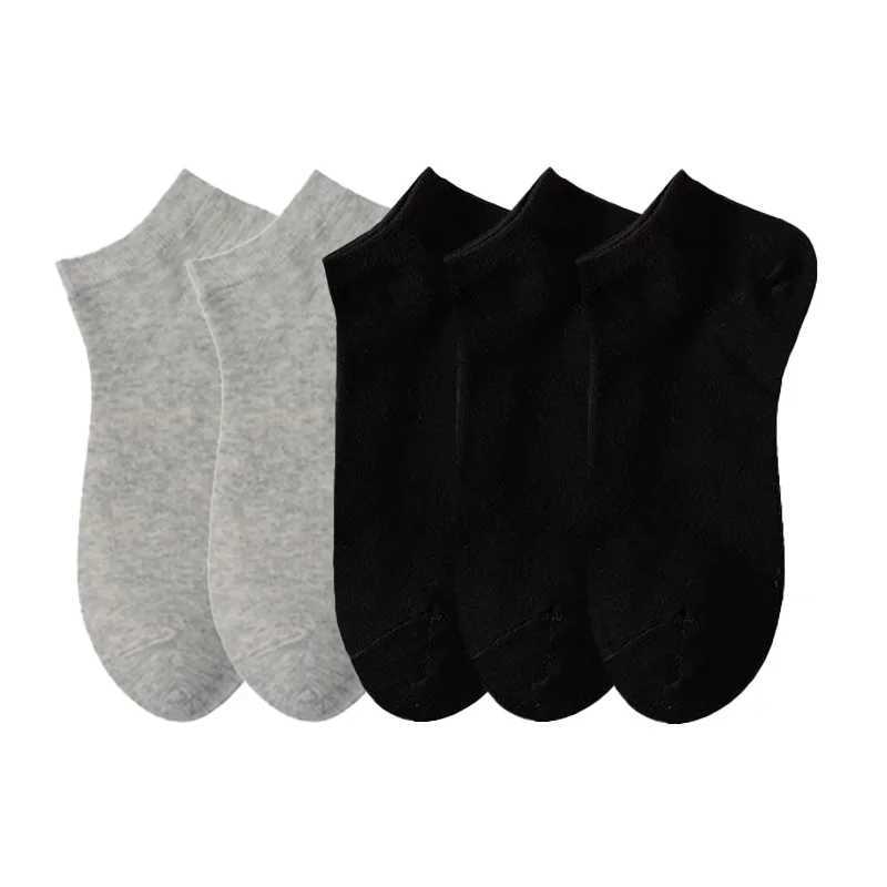 5 Pairs Unisex Low Cut Breathable Business Boat Sock Solid Color Comfortable Ankle Casual White Black Summer Men Business LX241102