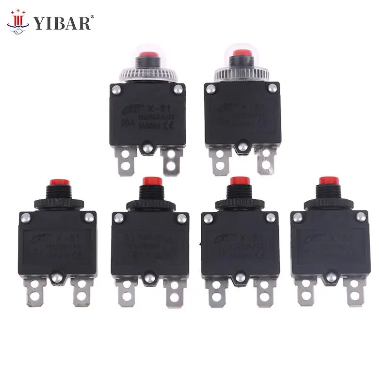 120VAC / 250VAC Thermal Switch Circuit Breaker Overload Protector 5A 6A 8A 10A 15A 20A Overload Switch Protector Fuse