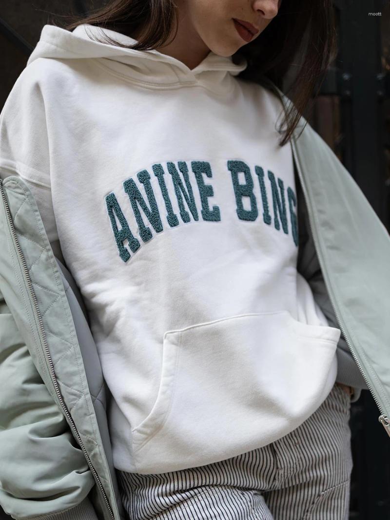 Women's Hoodies Letter Embroidered Sweatshirts Women Clothing Long Sleeve Casual Hooded Sweatshirt Female Fashion Loose Pullovers Tops