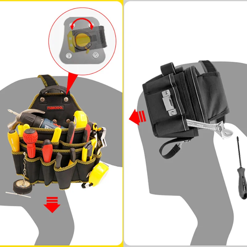 Waist Pack Male Tool Bag Organizer Nail Pocket Waist Belt Carpenter Tool Belt Professional Pouch Toolbag Fanny Packs For Men