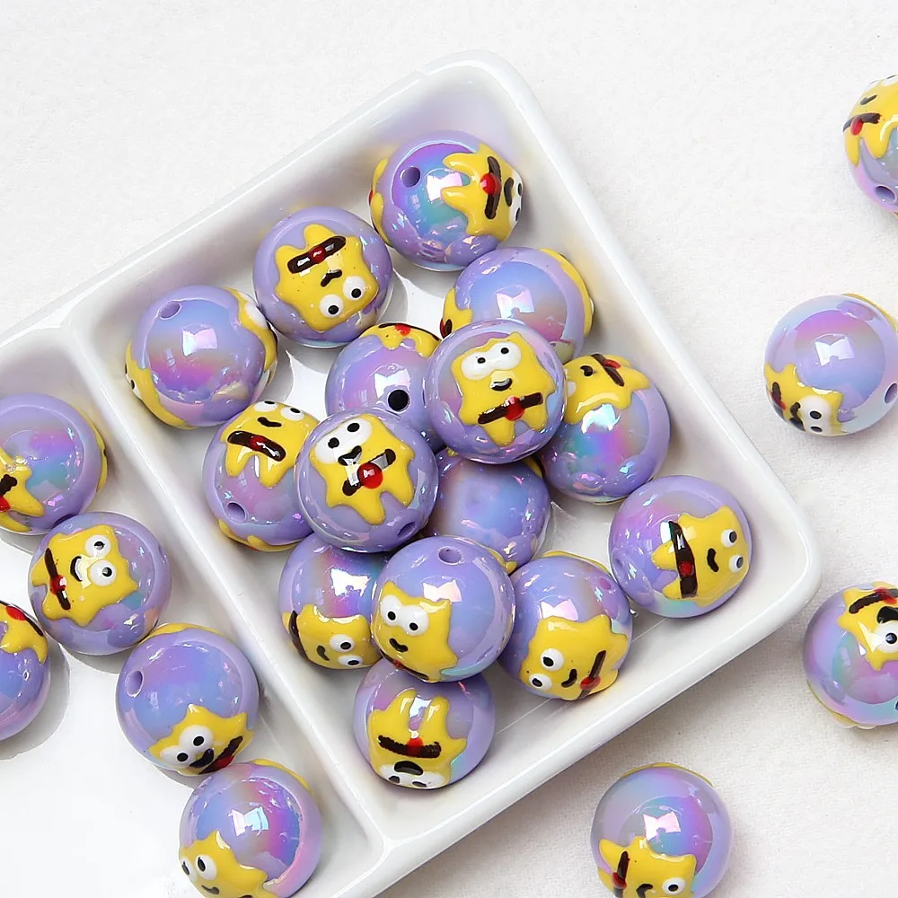 10pcs16mm Beaded Beads Pen Pumpkin Ghosts DIY Scattered Beads for Beaded Pen Bracelets Chains Halloween Christmas Decor Beads