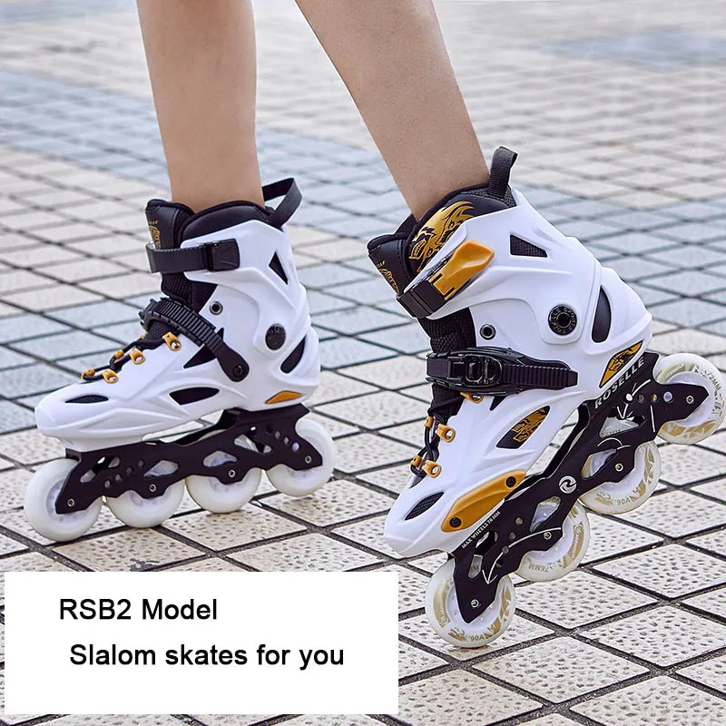 Original ROSELLE Slalom Inline Skates Professional Adult Roller Skating Shoes Sliding Free Skating Patins 35-46 Sneaker