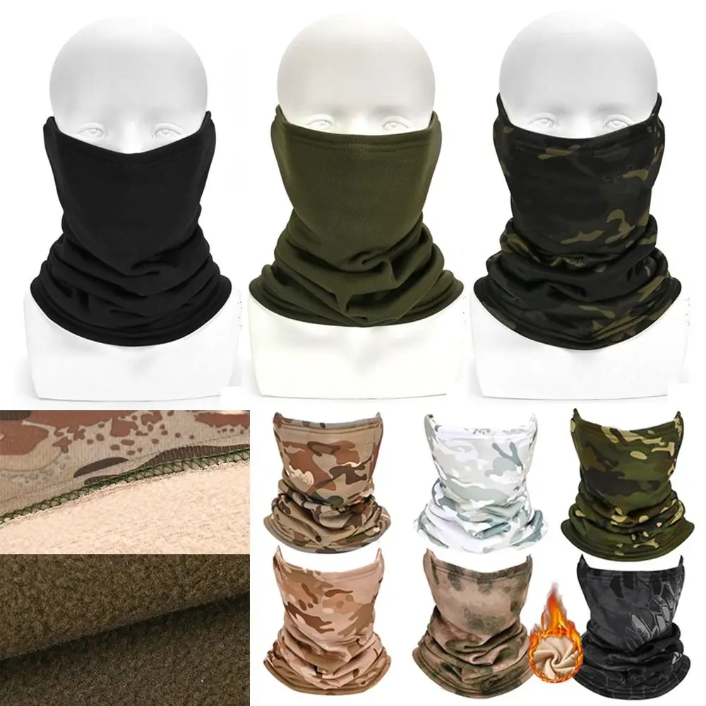 Winter Camouflage Fleece Neck Gaiter Warm Ski Tube Scarf Snowboard Half Face Mask Cold proof Collar Cover 5