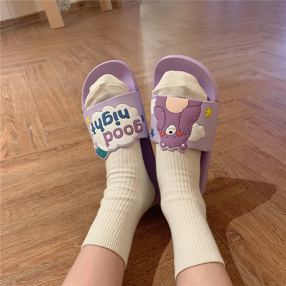 2024 New Slipper Ladies Summer Shoes personality cute cartoon flat slippers indoor street sandals girls beach shower slide