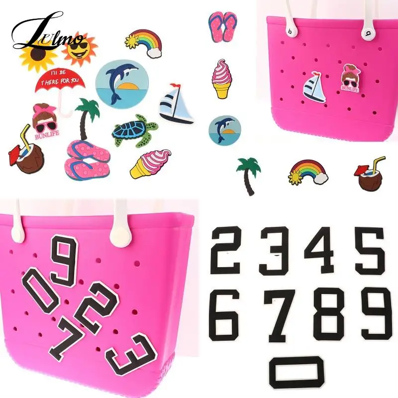 Beach Bag Accessories Charms 3" Beach Charm Accessories For Rubber Beach Totes 0-9 Number