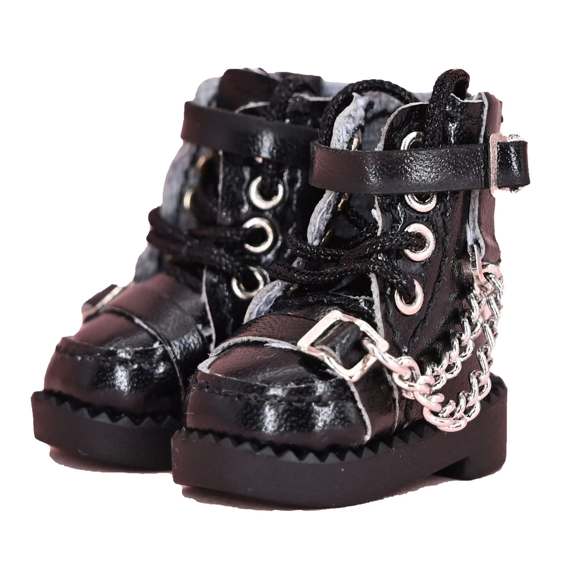 Ob11 Doll Locomotive Style Leather High Top Shoes Doll Casual Shoes With Shoelace For Penny, YMY, Ob11, Obitsu 11, Holala, Gcc