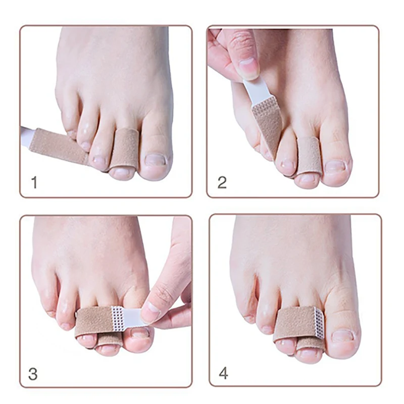 One Piece Toe Finger Straightener Hammer Toe Valgus Corrector Bandage Toe Separator Splint Wraps Foot Care Supplies