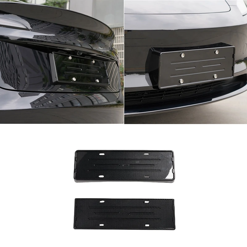 For Tesla Model 3 Highland 2024 Car License Plate Frame, Front+Rear License Plate Holder Accessories