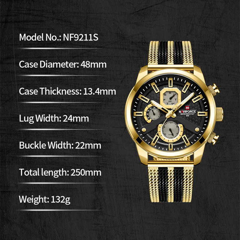 NAVIFORCE 2022 Mens Watches Top Brand Luxury Casual Quartz Watch Men's Sport Waterproof Clock Luminous Watch Relogio Masculino