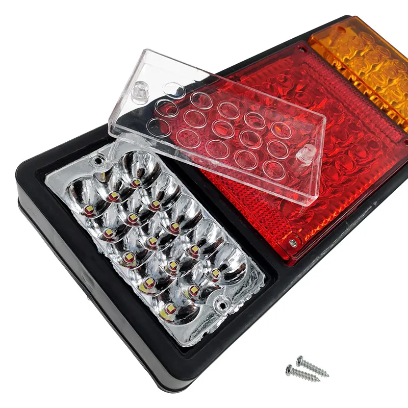 2PCS 12V 24V LED Tail Light Taillight Turn Signal Indicator Stop Lamp Rear Brake Light for Car Truck Trailer Caravan Red Yellow