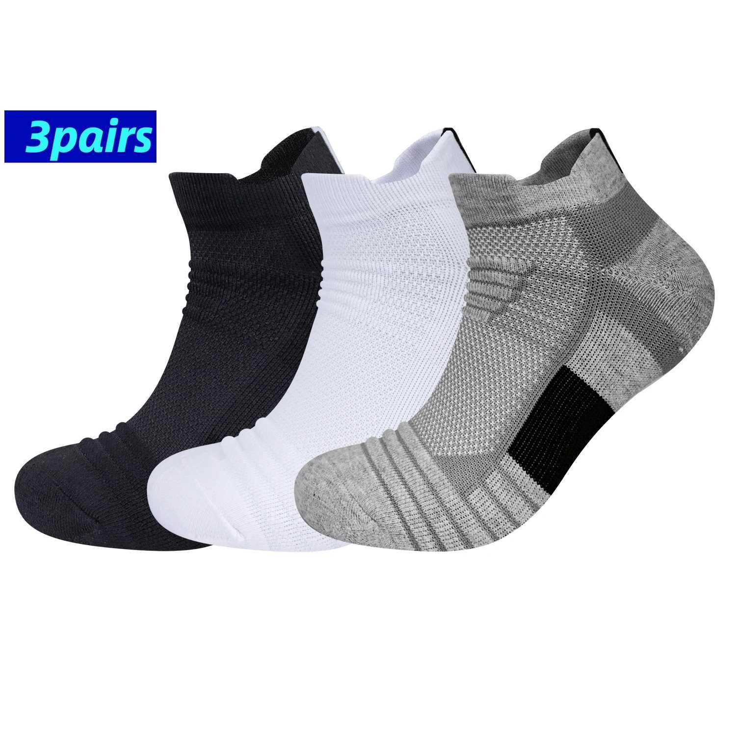 3 Pairs Men Women Sports Low Cut New Style Cushioned Breathable For Running Hiking Cycling Basketball LX241102
