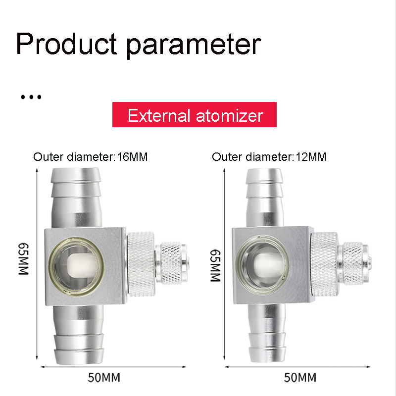 ZRDR Aquarium DIY CO2 Diffuser Fish Tank CO2 External Atomizer Aluminum Alloy CO2 Generator Regulator Accessories CO2 Diffuser