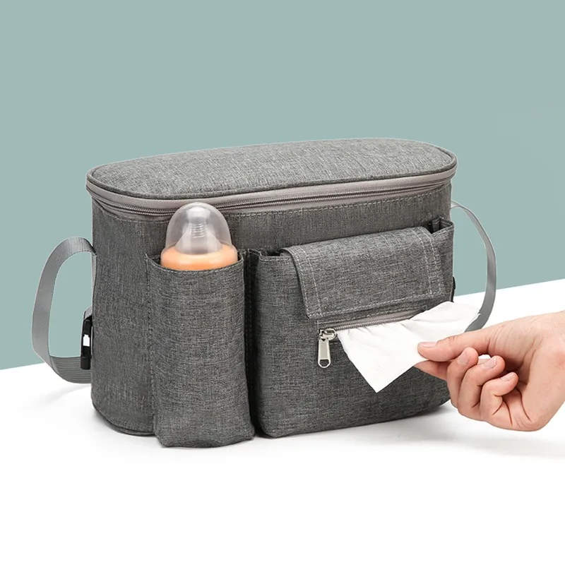 Baby 2025 Stroller Bag Organizer Bottle Cup Holder Diaper Bags Maternity Nappy Bag Accessories For new Portable Baby Carriage