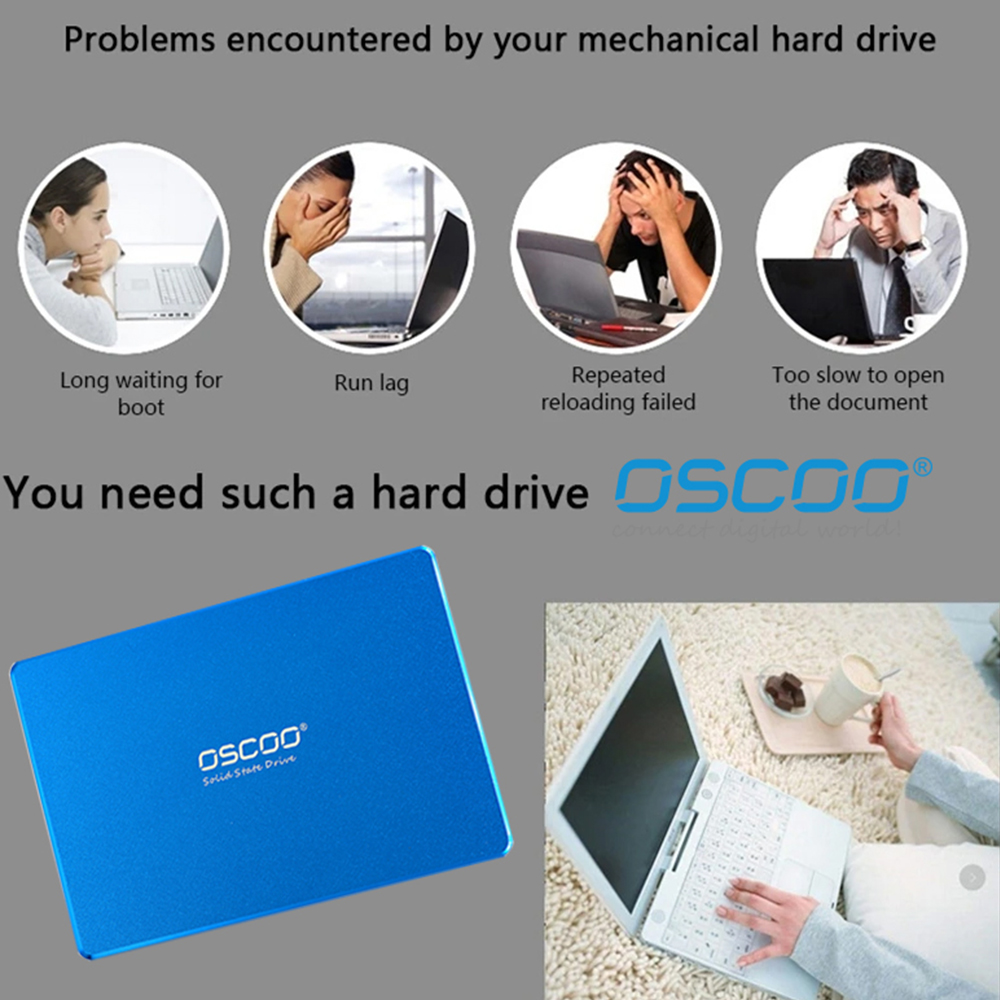 OSCOO HHD SATA3 2.5 "Internal Solid State 128GB 256GB 512GB 1TB HD SSD Hard Drive Disk for Laptop Desktop Notebook