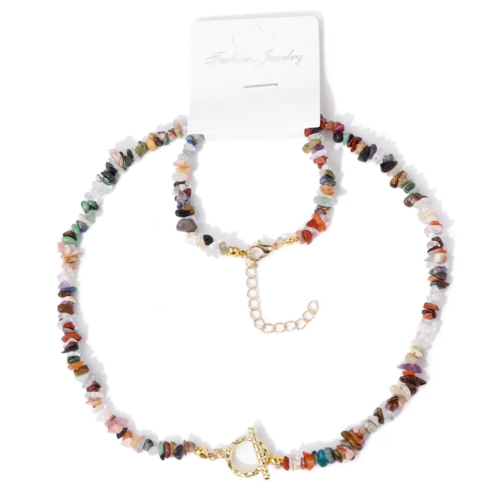 Bohemia Gravel Crystal Necklaces Bracelet Set Green Aventurine Gem Natural Semi-precious Stone Choker Jewelry For Women Men