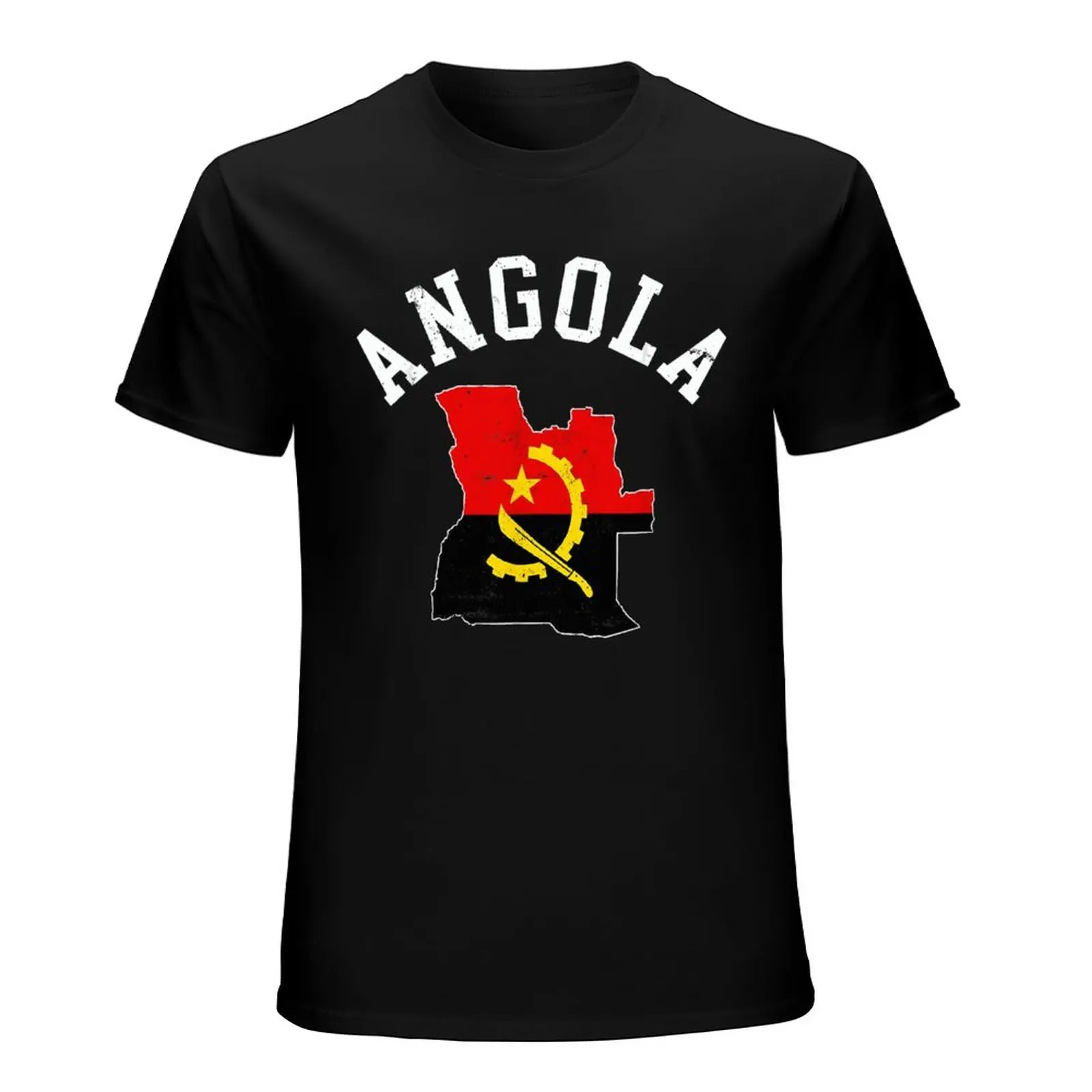 More Design Men Tshirt Angola Flag Angolan Tees T-Shirt O-neck T Shirts Women Boys Clothing 100% Cotton
