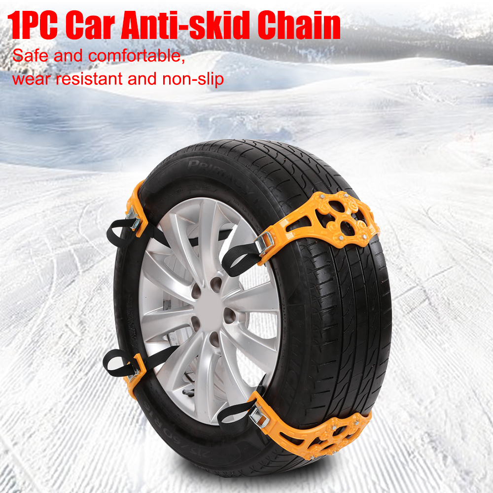 Snow Snap Skid Wheel chains Winter Roadway Tire Double buckle TPU Chains 1pcs/set Adjustable Car Anti-skid Safety