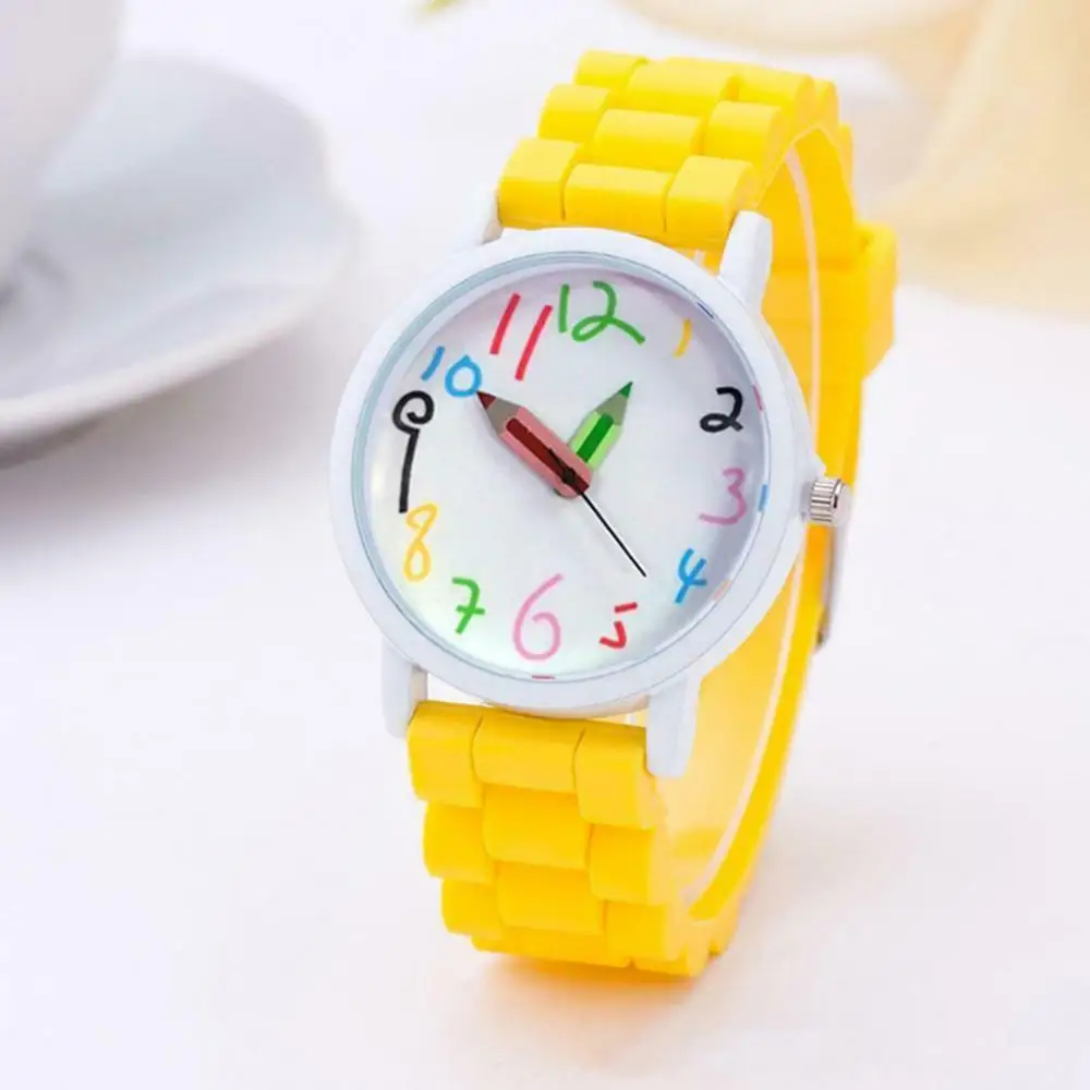 Creative Children Kids Watch Round Dial Silicone Strap Analog Quartz Wrist Watch Gift