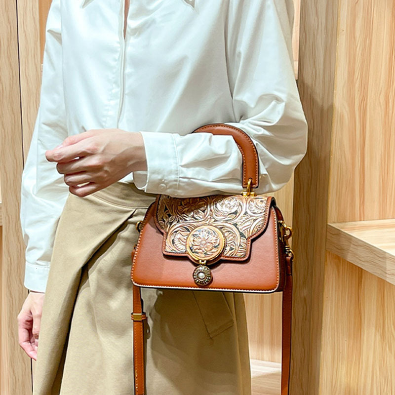 Authentic Retro Bag High-end Fashion Designer Leather Shoulder Bag, Women's Handbag