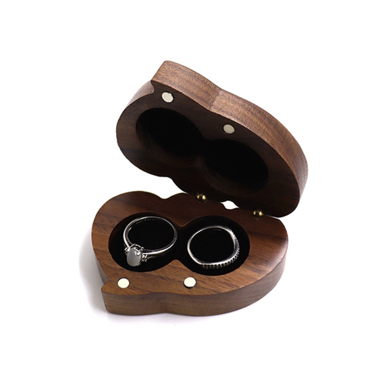 Ring Box R58e Engagement jewelry organizer For Proposal Wood Box - Ring Holder Jewelery