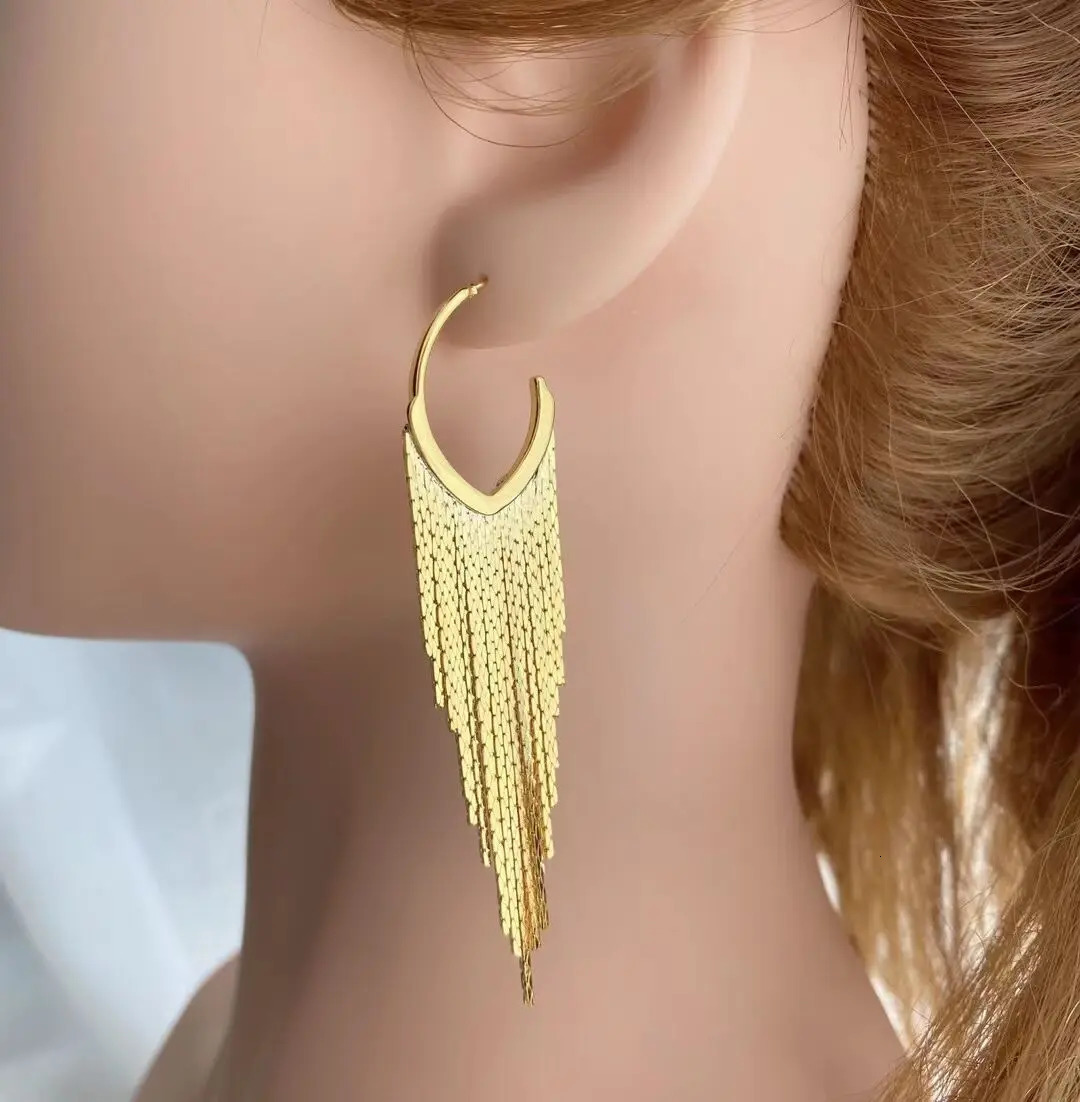 3 pairs fashionable and elegant gold and silver tassel earrings fashionable brass jewelry feminine charm Christmas gift 241031