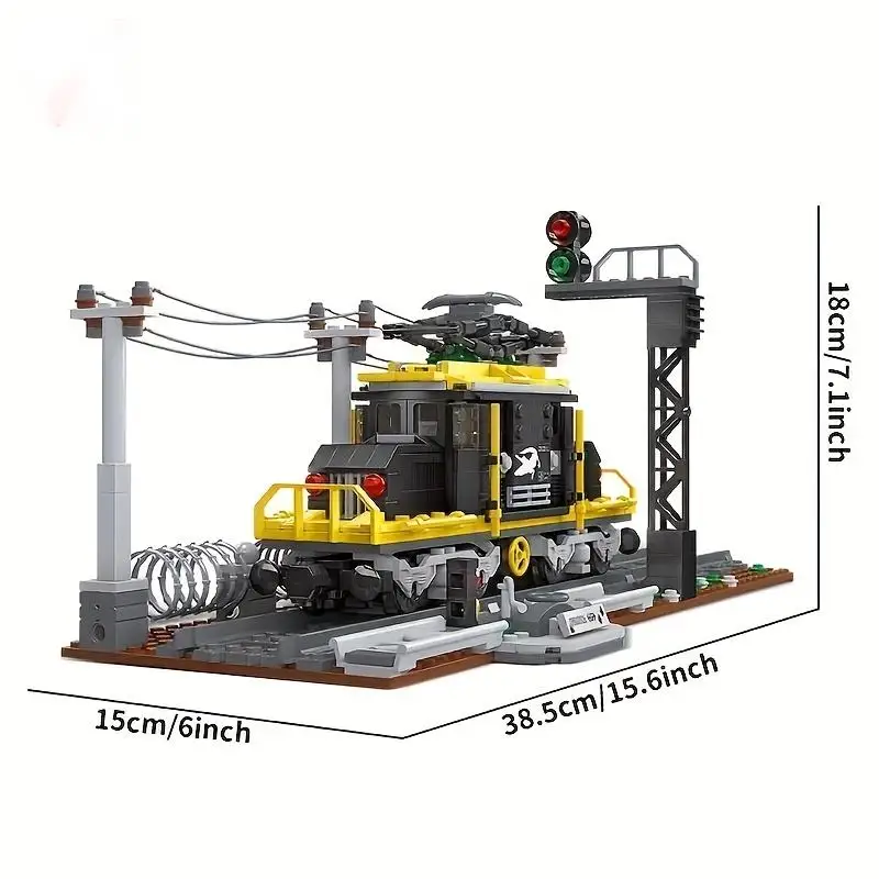 Crocodile Train Building Blocks Creative City Streetview Railway Platform Rail Traffic Model Bricks Children's Christmas Gifts