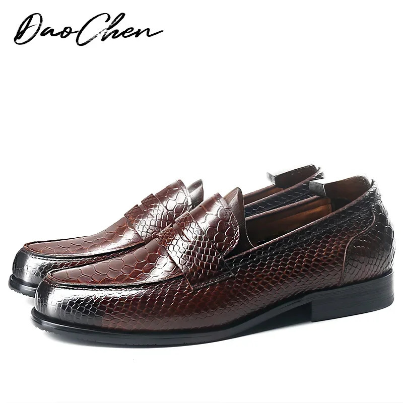 ELEGANT Mens Shoes Black Brown Chiffon Printed Mens Clothing Office Business Leather Shoes Mens Clothing 241031