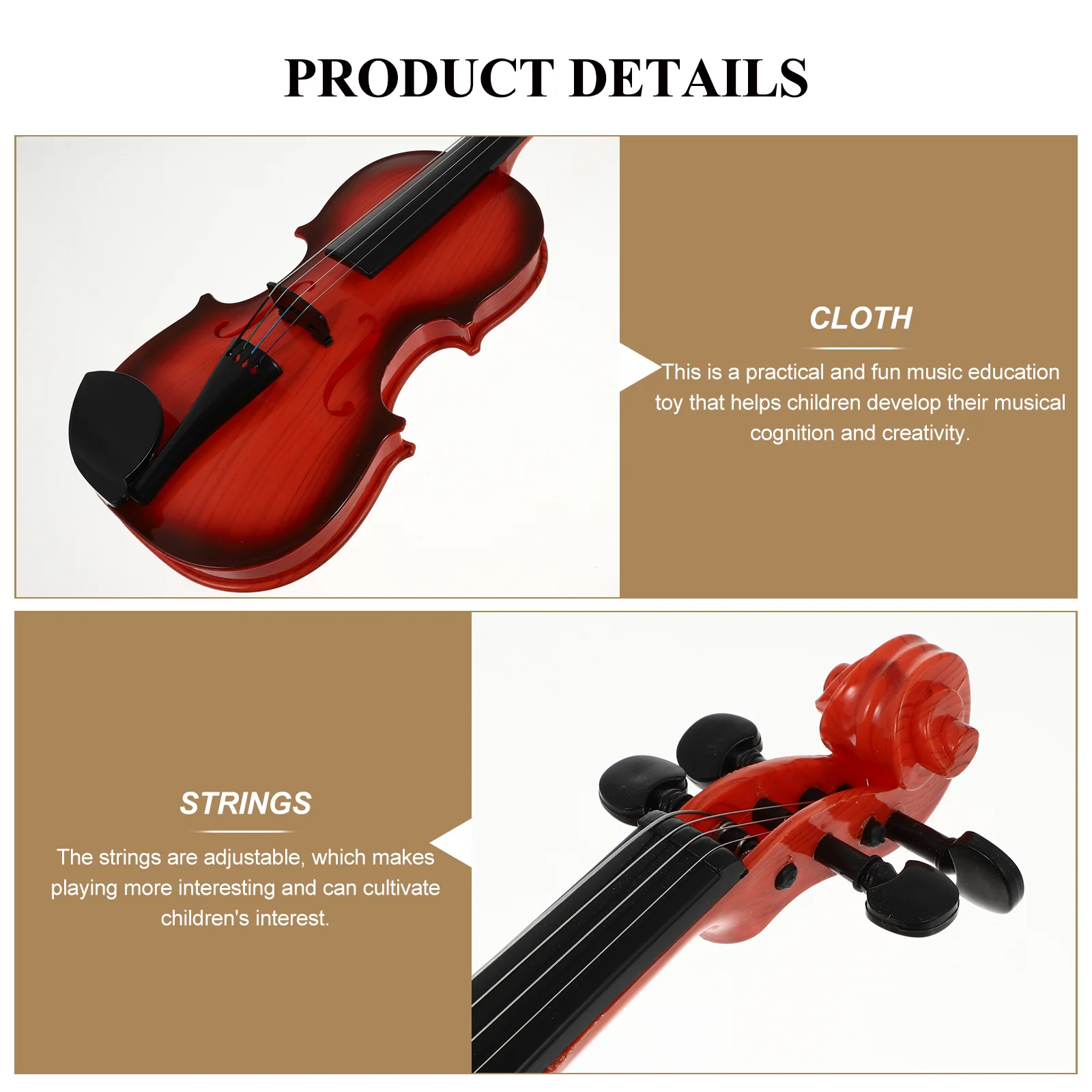 1 Set of Strings Instrument Children Violin Toy Violin Plaything Musical Instrument