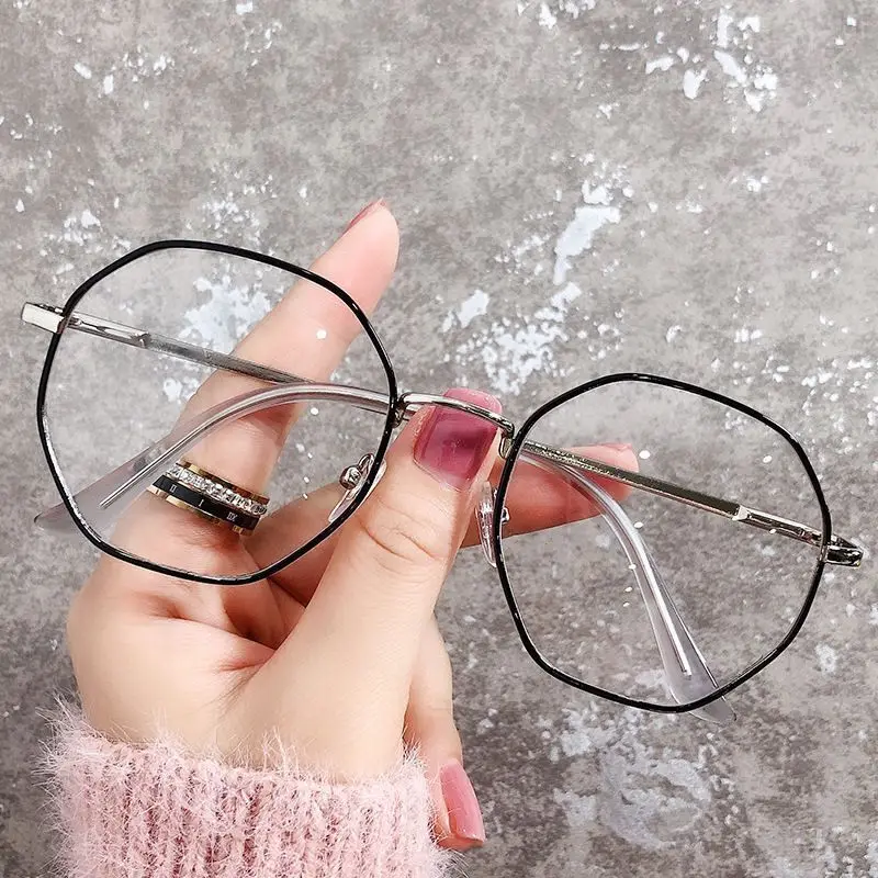 Vintage Anti Blue Light Glasses Frame Round Lens Myopia Optical Mirror Simple Metal Women Men Transparent Eyewear Frames