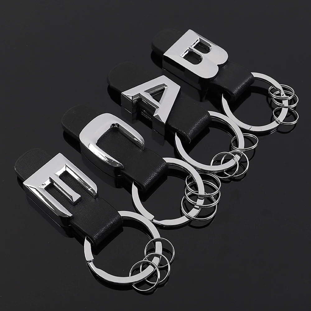 3D Car Key Chain Metal Letter Leather Strap keychain For Mercedes Benz A B C D E G S Class Car Keychain leather Key Rings