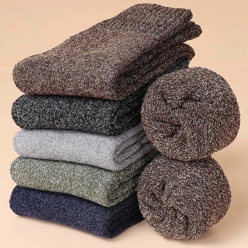 1pair Winter Warm Merino Wool Male Men Women Super Thicker Solid Merino Wool Rabbit Against Cold Snow LX241102