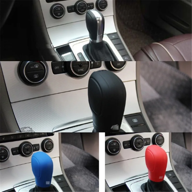 Car Silicone Gear Shift Knob Cover Gear Shift Non-Slip Grip Handle Protective Covers Manual 6-speed Car Interior Accessories