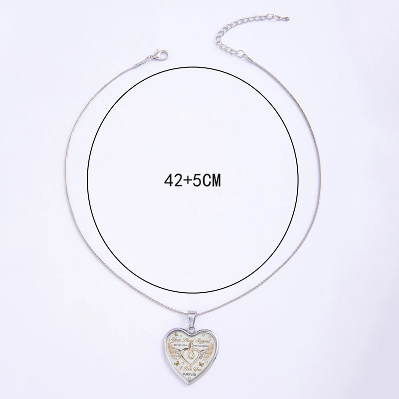 Infinity Heart Angel Wings Pendant Necklace Daddy's Girl Epoxy Necklaces Memorial Jewelry Gift