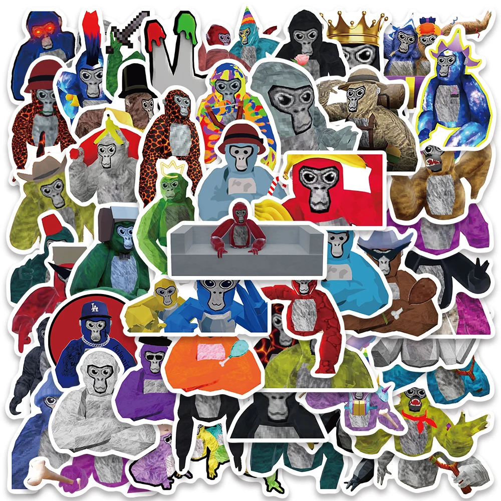 50pcs Hot Game Gorilla Tag Stickers Funny Graffiti Decals For Laptop Suitcase Skateboard Scrapbook Vinyl Waterproof Stickers