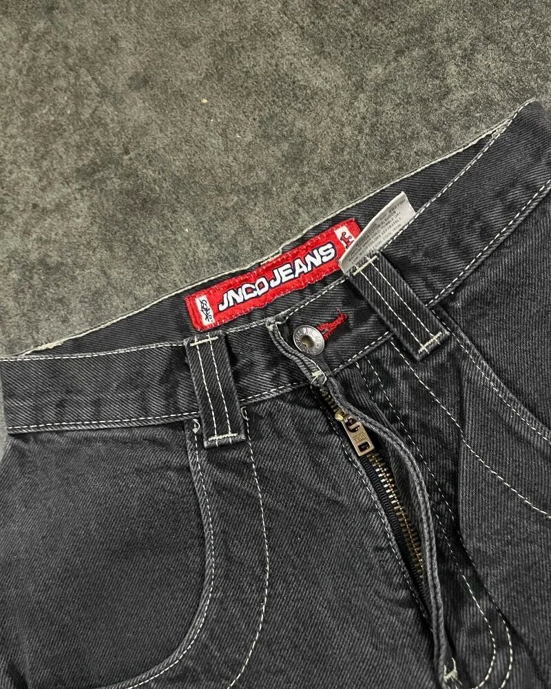 Mens Jeans Jnco Shorts Y2k Hip Hop Pocket Baggy Denim Gym Men Women 2023 Summer New Harajuku Gothic Basketball Streetwear