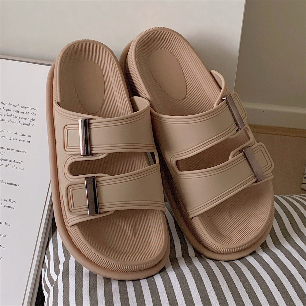 High platform double home summer slippers female personality indoor street sandals girl slippers