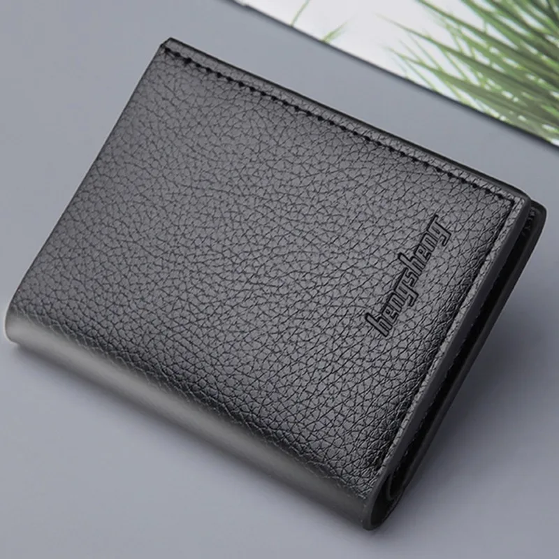 2023 New Soft Men Wallet Solid Color Pu Leather Mini Coin Purse Driver's License Card Holder