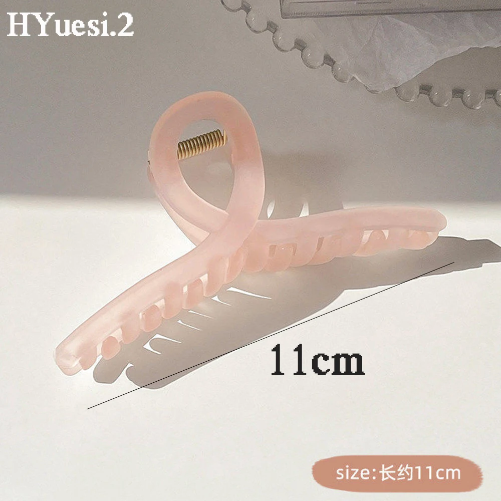 Elegant Transparent Frosted Hair Claws Jelly Color Cross Rectangle Shark Hairpin Crab Women Girls Summer Party Headwear