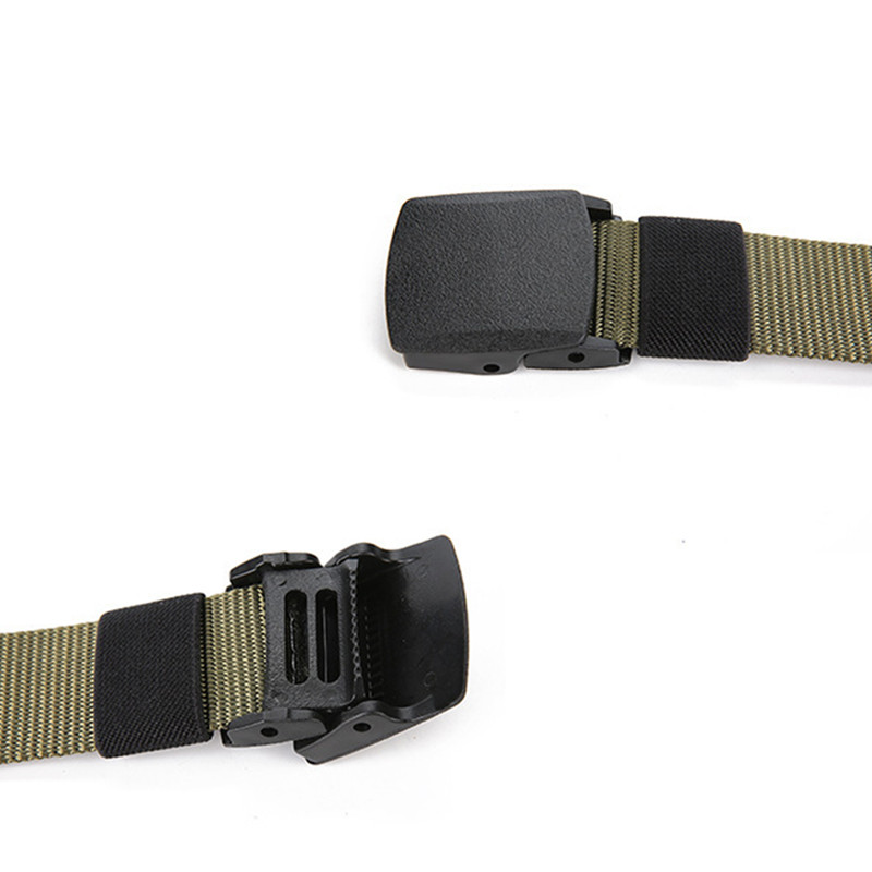 Men Belts Fashion Unisex Jeans Belts Adjustable Belt Men Outdoor Travel Tactical Waist Belt with Plastic Buckle for Pants 120cm