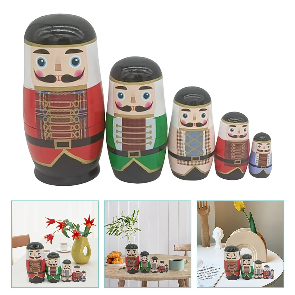 Toddler Wooden Toys Christmas Russian Dolls Aldult Festival Gift Nesting Adults Kids Snowman Party