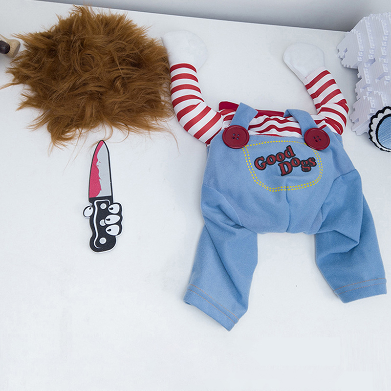 Funny Pet Dog Clothes Dogs Cosplay Costume Halloween Comical Outfits Holding a Knife Set Pet Cat Dog Festival Party Clothing