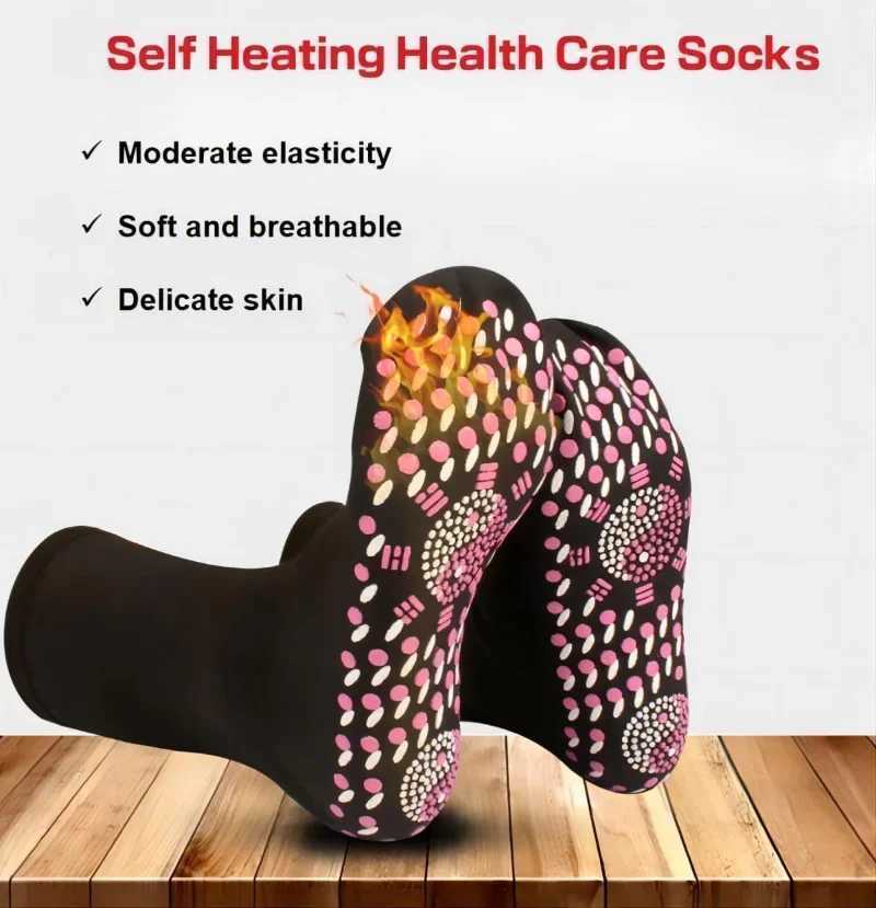 1/5pairs Tourmaline Self-Heating Winter Warm Thermal Health Care Slimming Health Short Sock Magnetic Therapy Sock LX241102