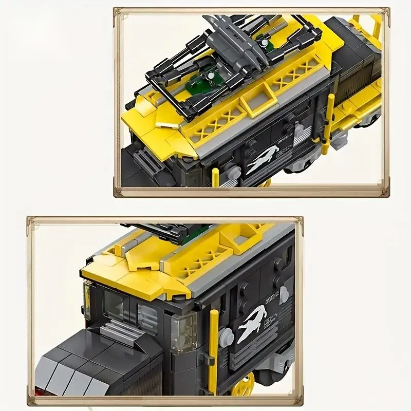 Crocodile Train Building Blocks Creative City Streetview Railway Platform Rail Traffic Model Bricks Children's Christmas Gifts