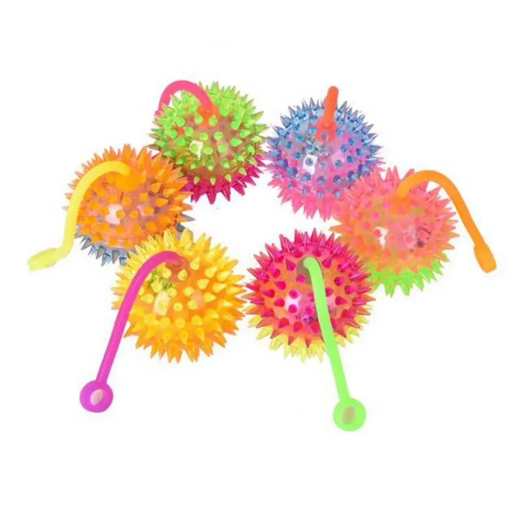 1 Pc Glowing Ball Toy LED Light Up Flashing Soft Prickly Massage Ball Elasticity Fun Toys Squeeze Toys