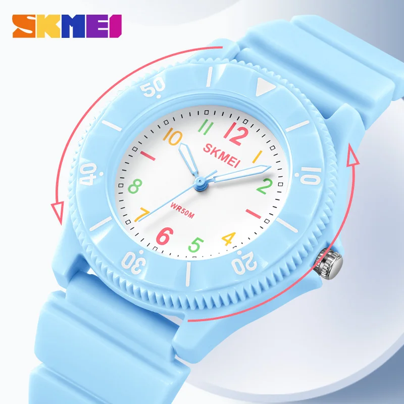 SKMEI Brand New Soft TPU Strap Children Sports Watches 50M Waterproof Kids Quartz Wristwatches For Boys Girls Clock montre