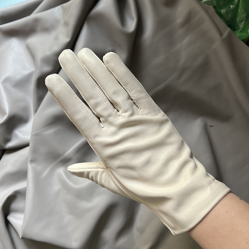 Elegant Women Gloves Genuine Lambskin Real Leather Sheepskin Autumn And Winter Plus Velvet Trendy Female Short Glove 27 Colors