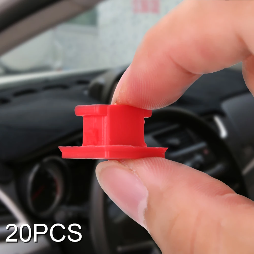 20pcs/set Car Fasten Clips Red Insert Grommets Panel Fixing Buckles For BMW E46/E65/E66/E83N Dashboard Dash Trim Strip Clips